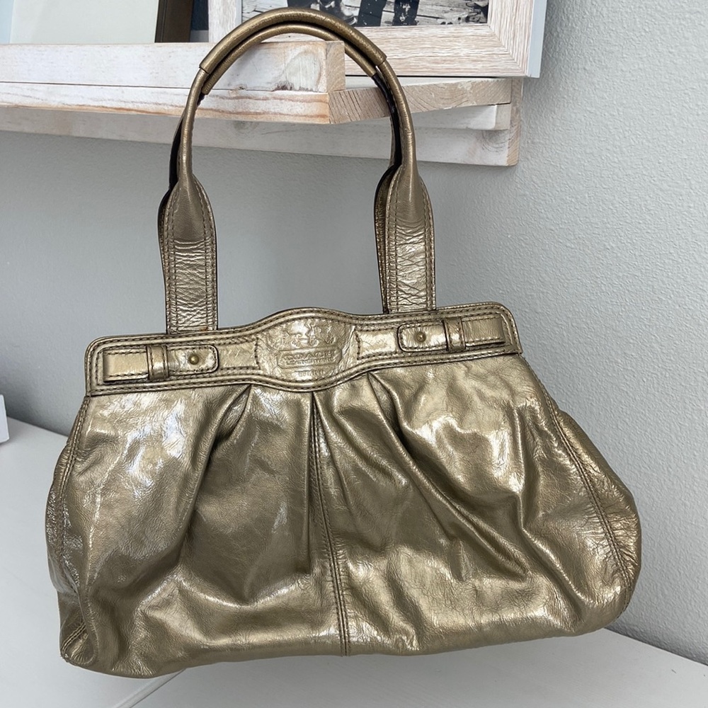 Coach Gold Patent Leather Handbag